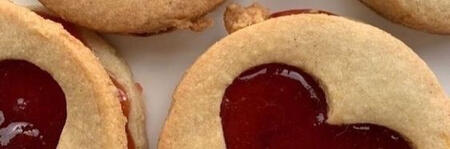 cookies with jam hearts in the middle